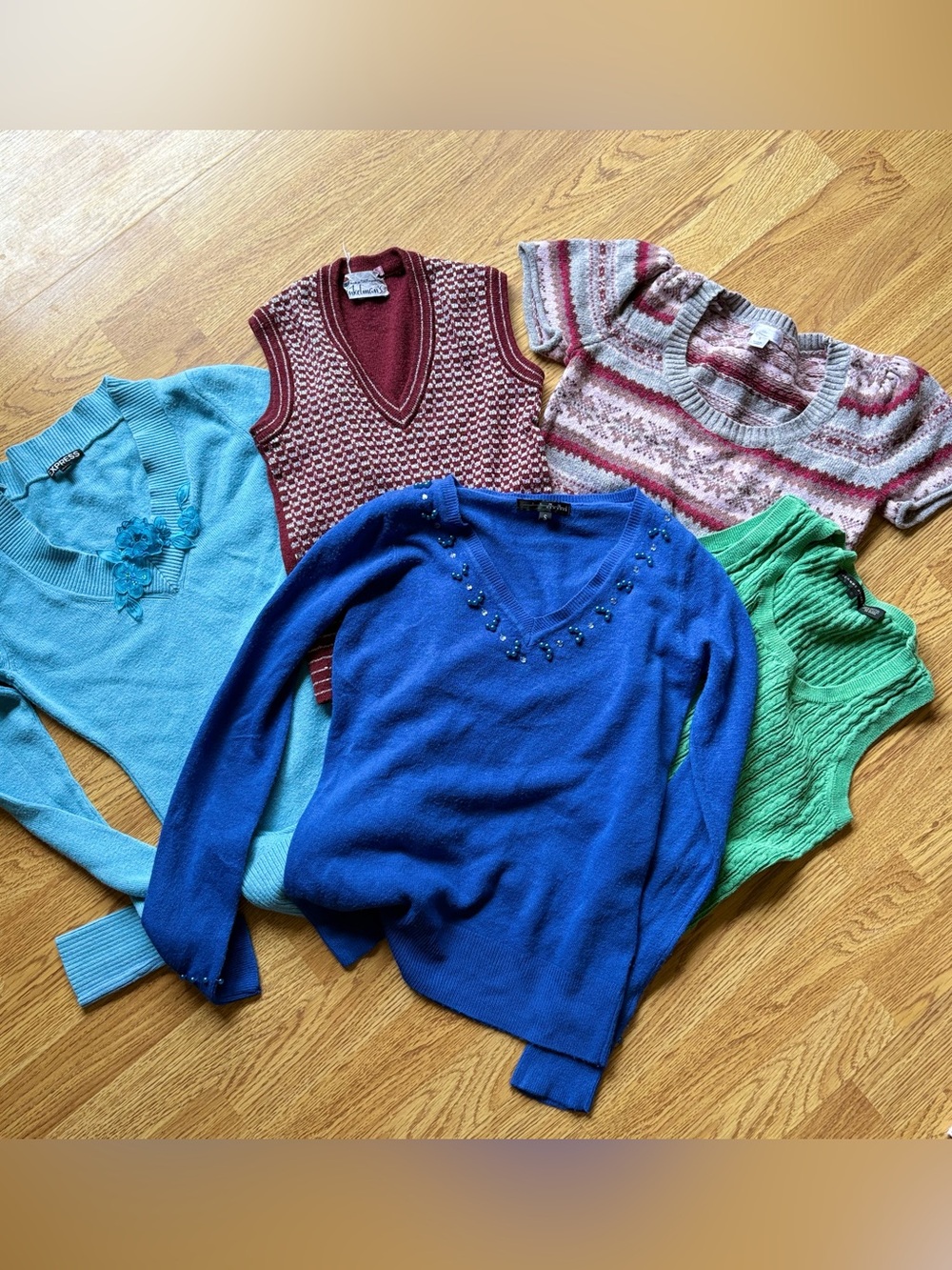 Mixed Brands Vintage Y2K Lightweight Sweater & Vest Lot Reseller Bundle 5 pc S